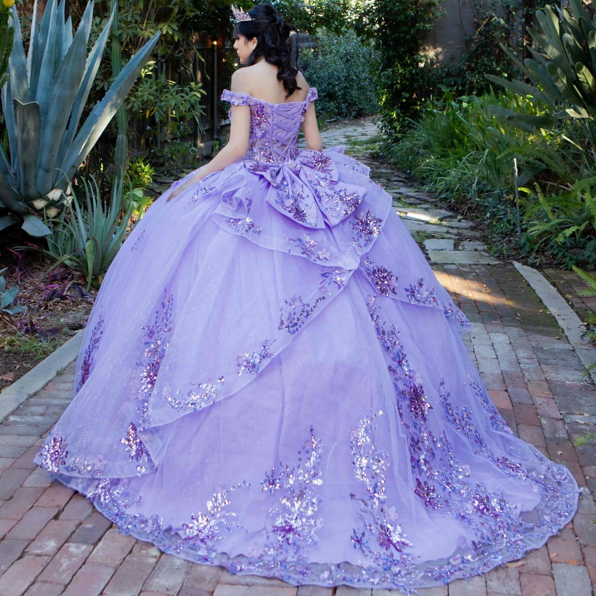 Quinceniera Dresses Long Corset Ball Gown Quinceanera Dress Lilac