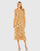 Cocktail Dresses Short Cocktail Floral Midi Length Ruffle Dress Orange Multi