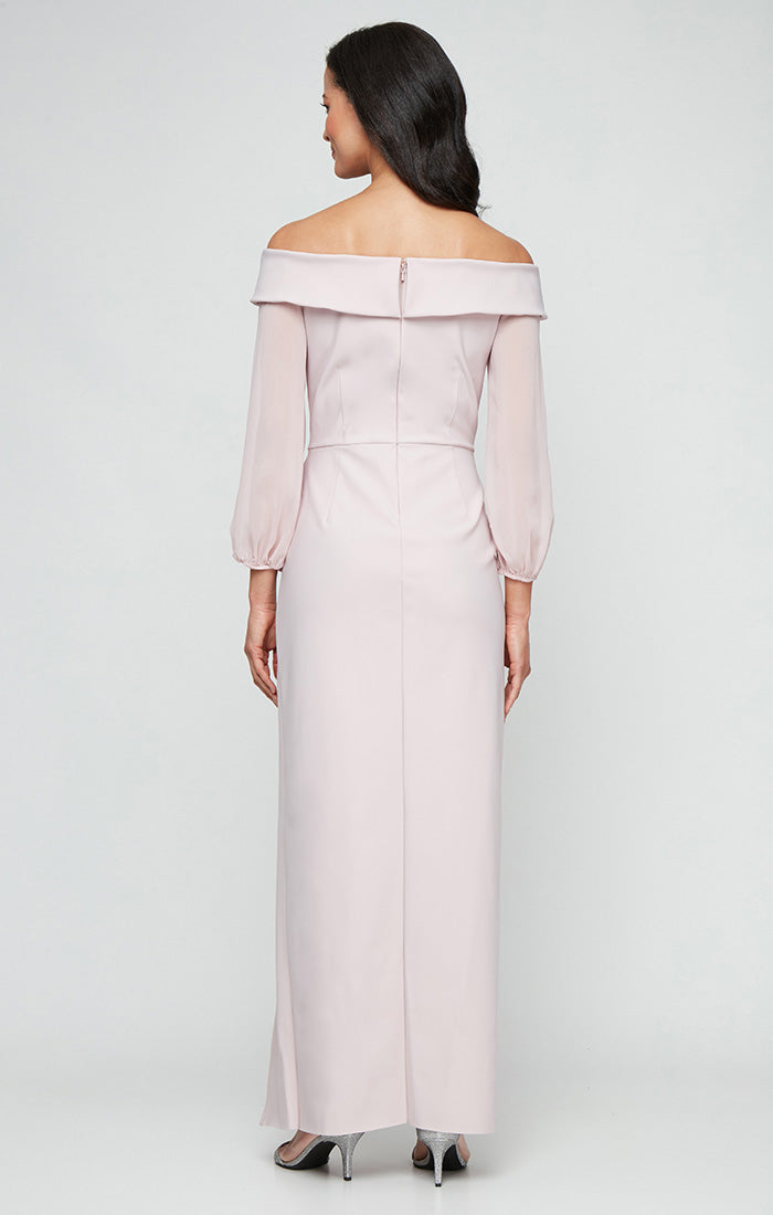 Formal Dresses Long Ruffle Slit Formal Evening Dress Blush
