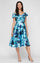 Cocktail Dresses Short Printed Cocktail A Line Dress Aqua Multi