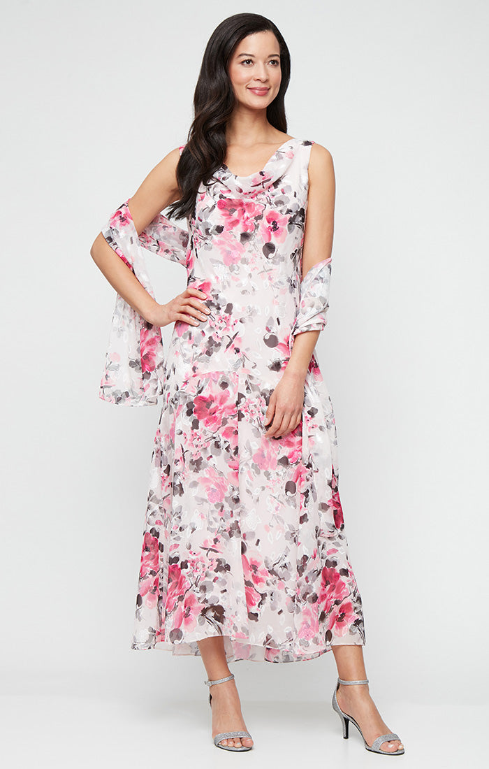 Cocktail Dresses Tea Length Floral Short Cocktail Dress