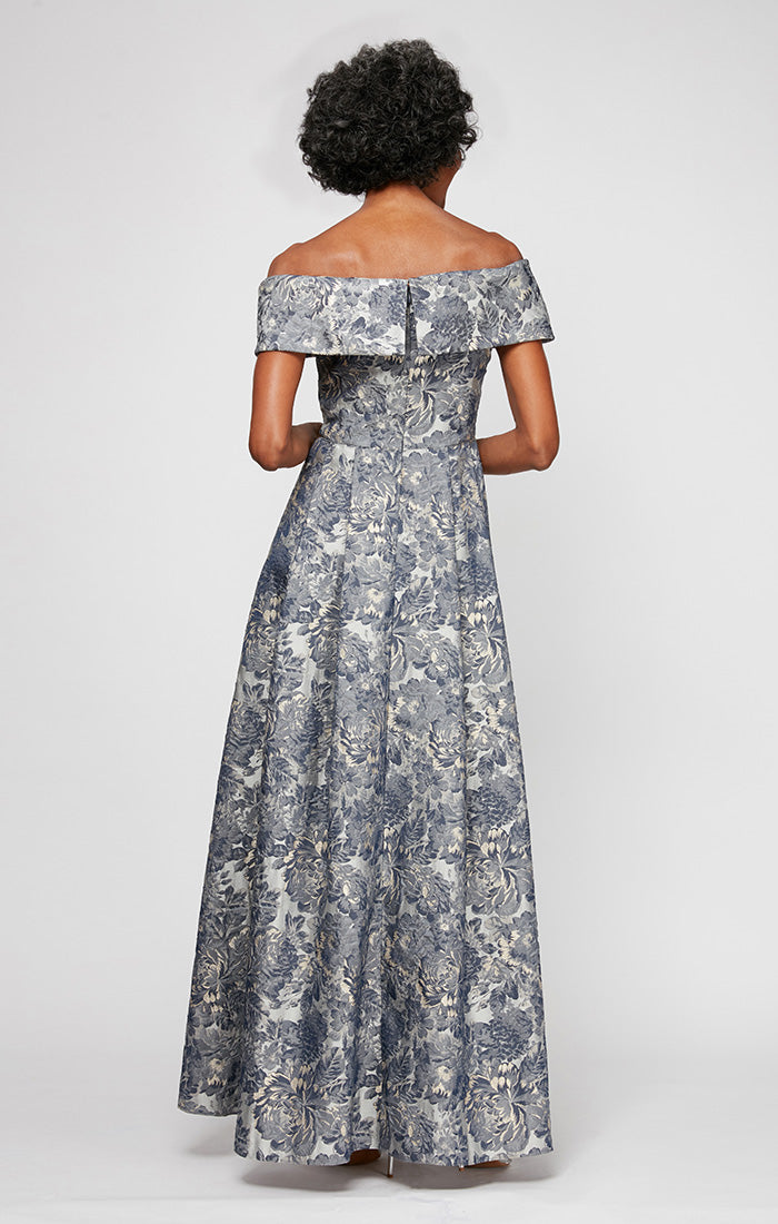 Formal Dresses Long Ball Gown Floral Evening Dress Silver Multi