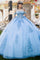 Quinceniera Dresses Long Quinceanera Dress Lace Applique Ball Gown Blue