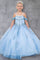 Flower Girl Dresses Glitter Applique A Line Flower Girl Dress Blue