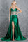 Prom Dresses  Long Prom Formal Fitted Slit Evening Dress Emerald