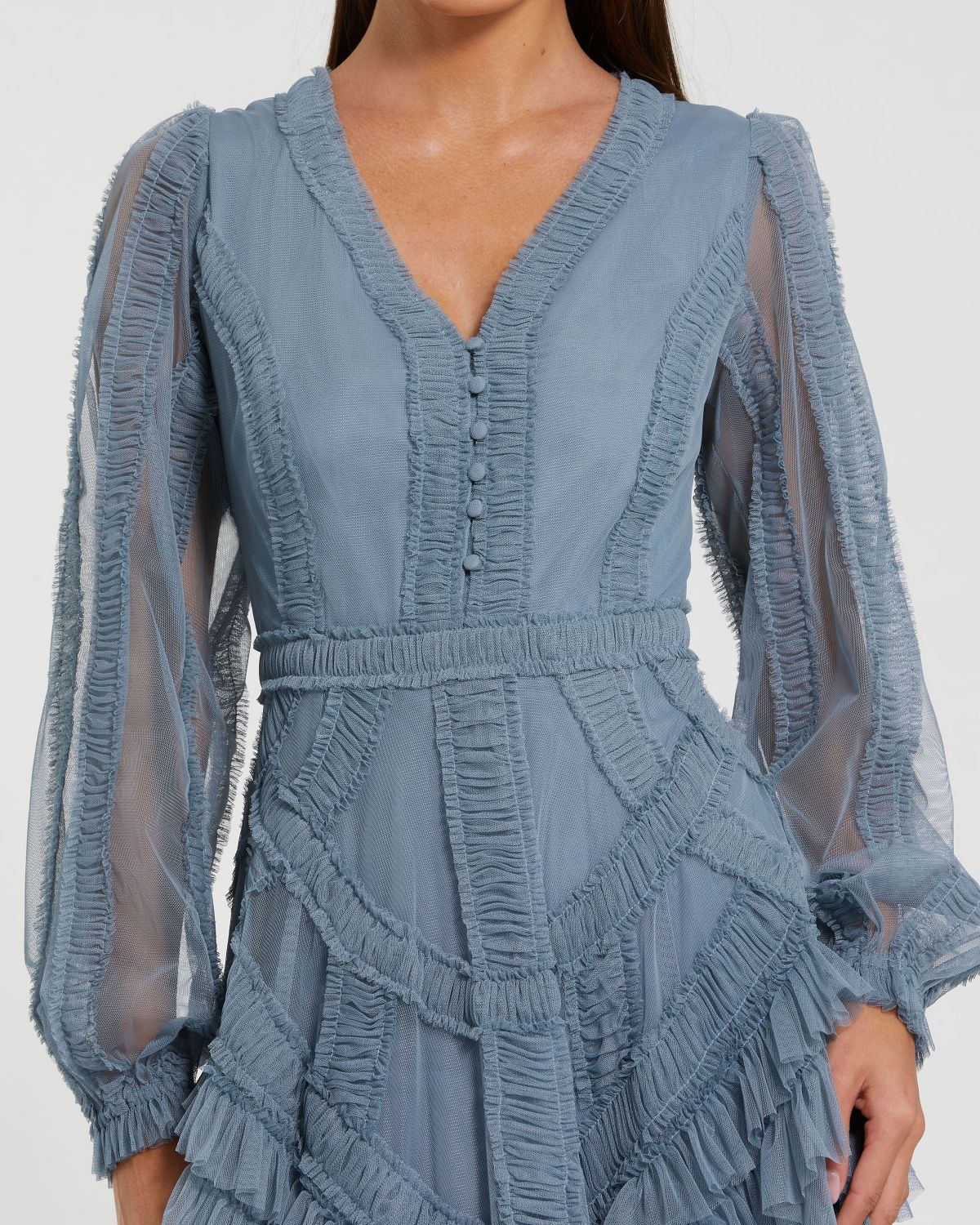 Cocktail Dresses A Line Short Cocktail Ruffle Midi Length Dress Slate Blue