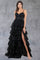 Prom Dresses A Line Long Formal Ruffle Prom Dress Black