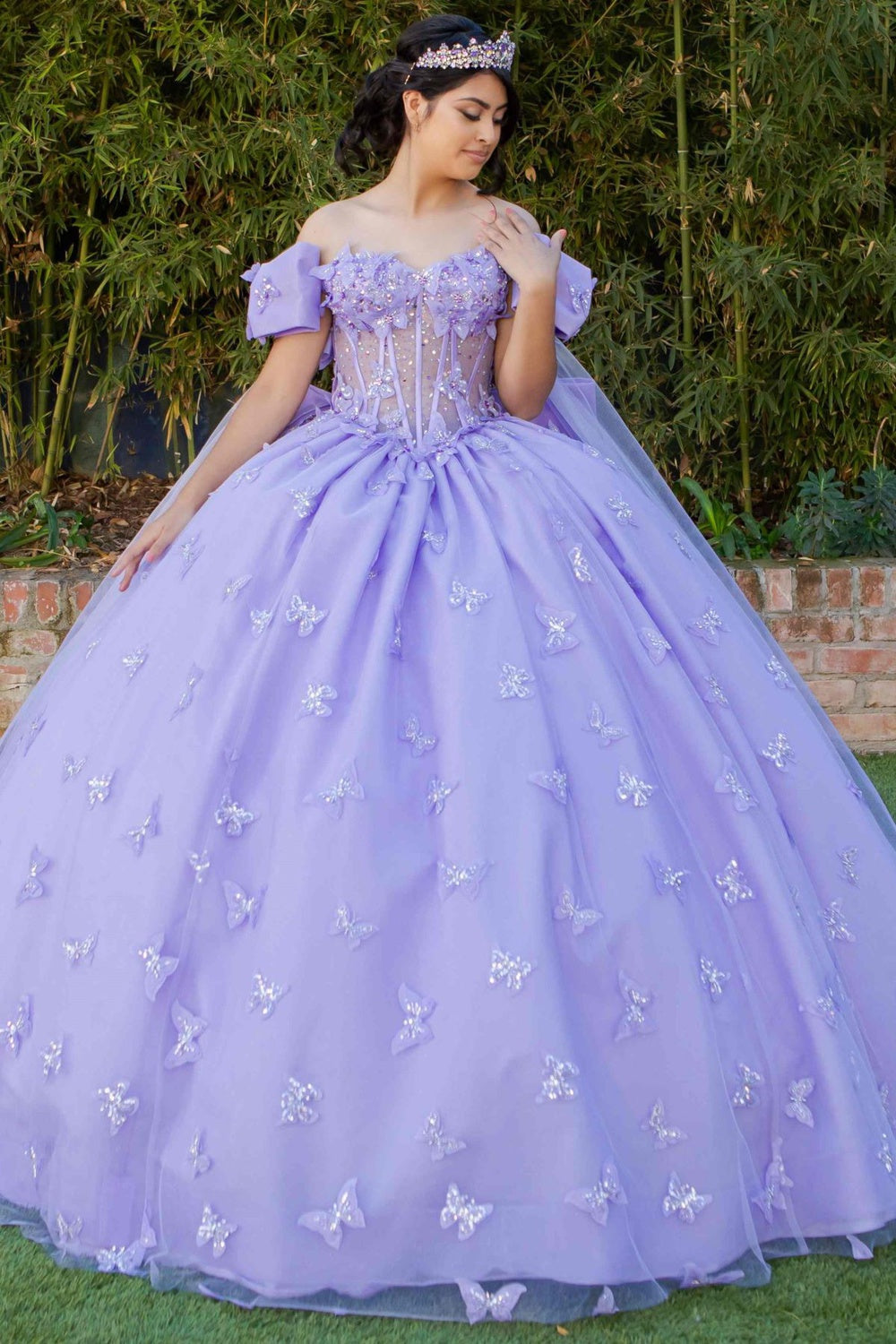 Quinceniera Dresses Long Applique Quinceanera Cape Ball Gown Pink