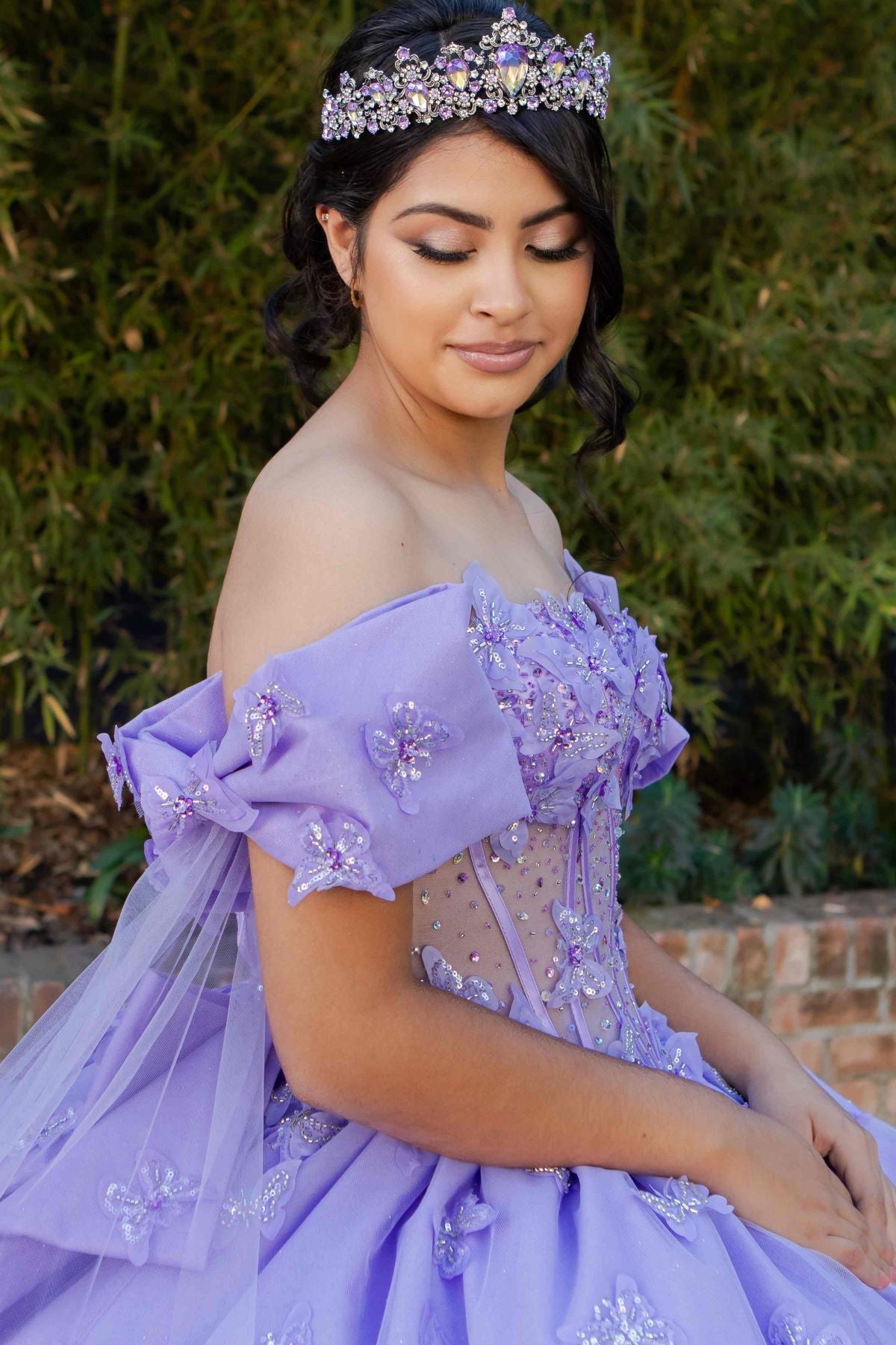 Quinceniera Dresses Long Applique Quinceanera Cape Ball Gown Pink