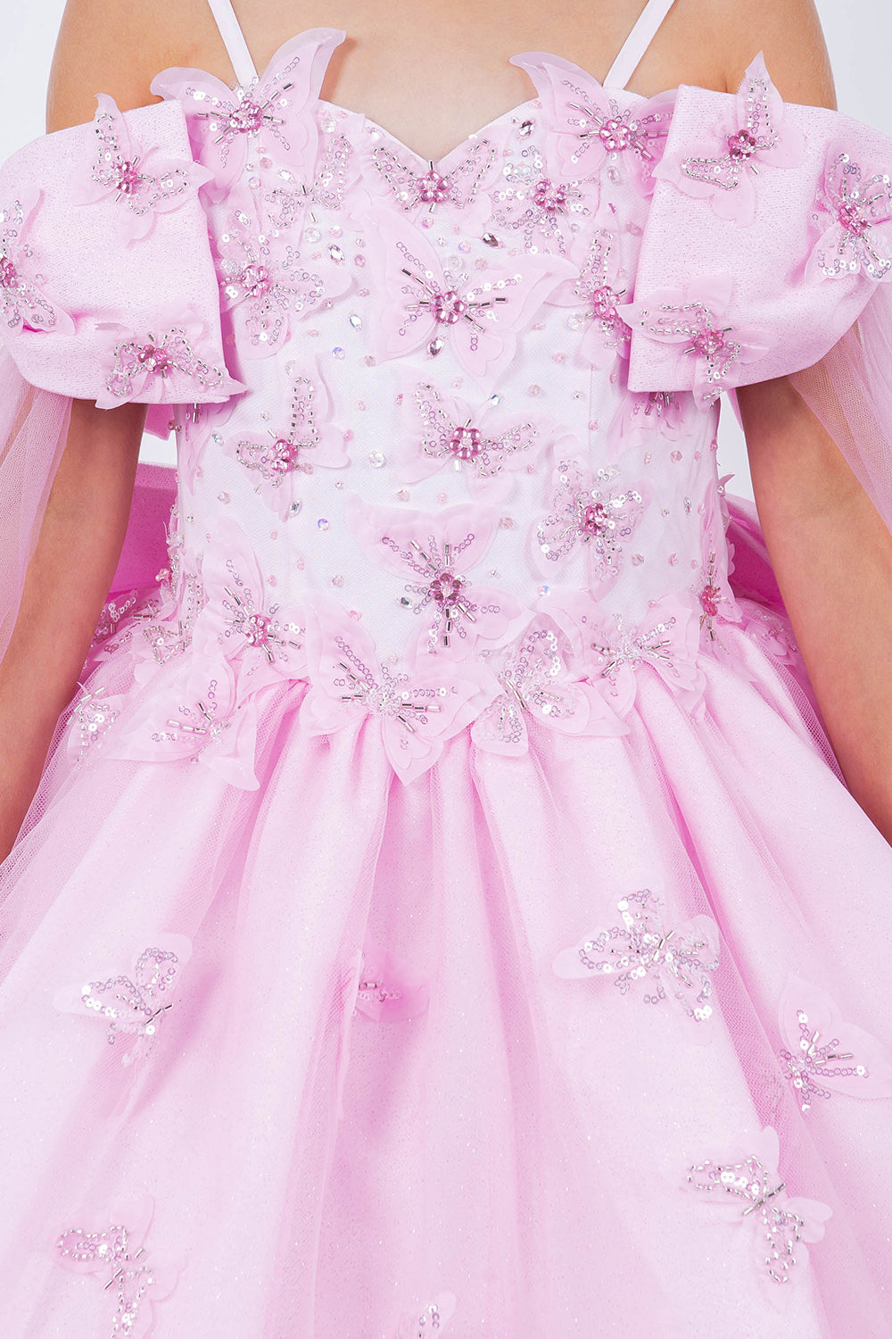 Flower Girl Dresses Butterfly Applique A Line Flower Girl Dress Pink