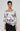 Top Formal Tiered Printed Blouse Top Ivory Pink