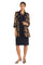 Mother of the Bride Dresses Printed Short Jacket Mother of the Bride Dress Navy/Gold