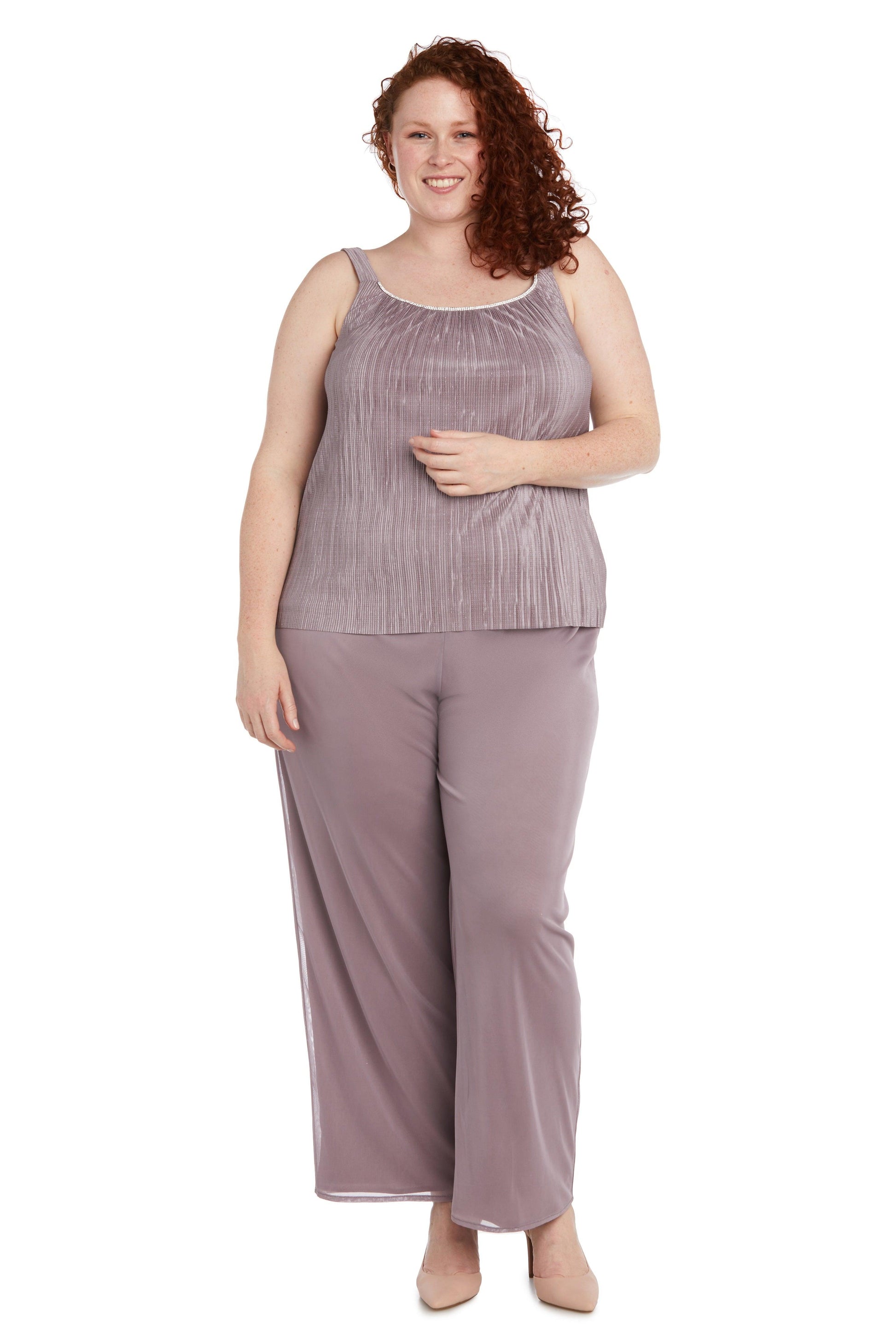 R&M Richards 9084W Long Plus Size Jacket Pant Suit
