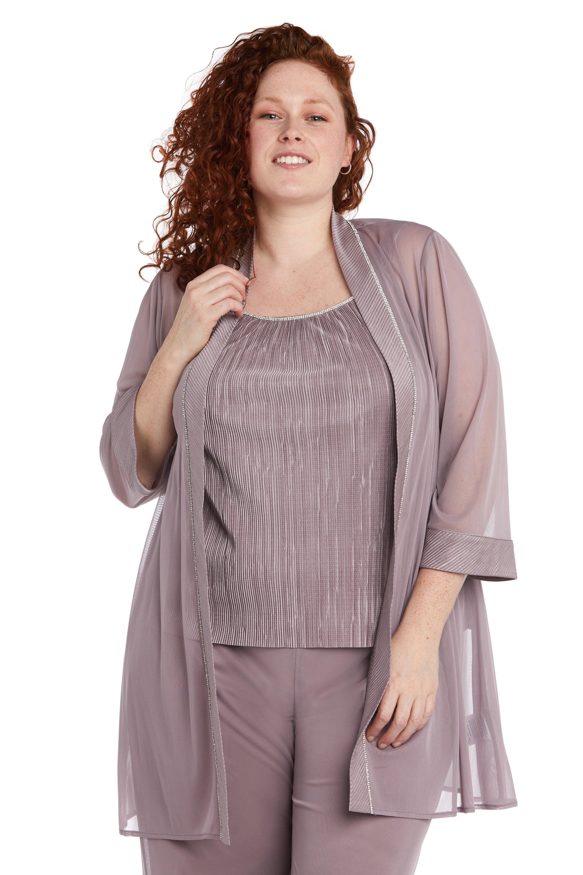 R&M Richards 9084W Long Plus Size Jacket Pant Suit