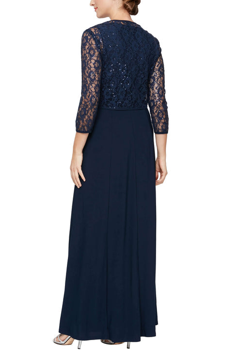 Mother of the Bride Dresses Long Mother of the Bride Formal Jacket Dress Navy