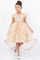Flower Girl Dresses High Low 3D Floral Applique Flower Girl Dress Taupe