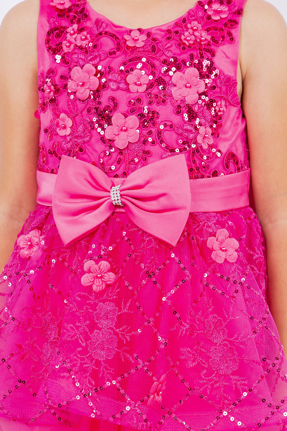 Flower Girl Dresses A Line Short Sequin Applique Flower Girl Dress Fuchsia