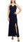 Formal  Dresses Fitted Slit Long Formal Evening Dress Navy