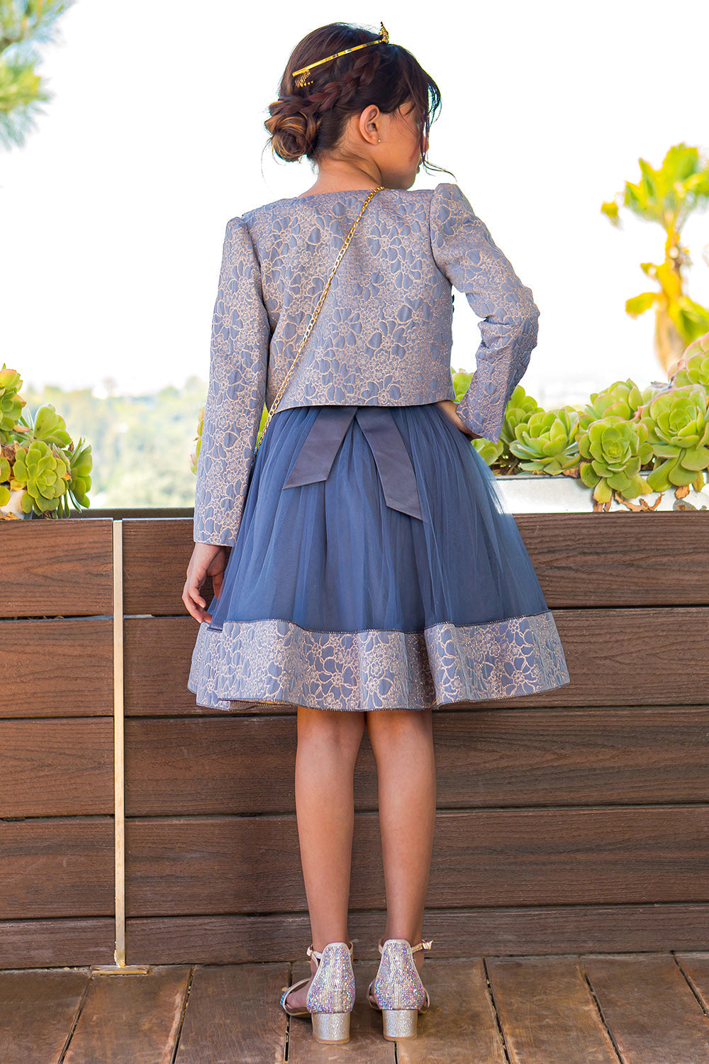 Flower Girl Dresses Short A Line Printed Flower Girl  Jacket Dress Royal