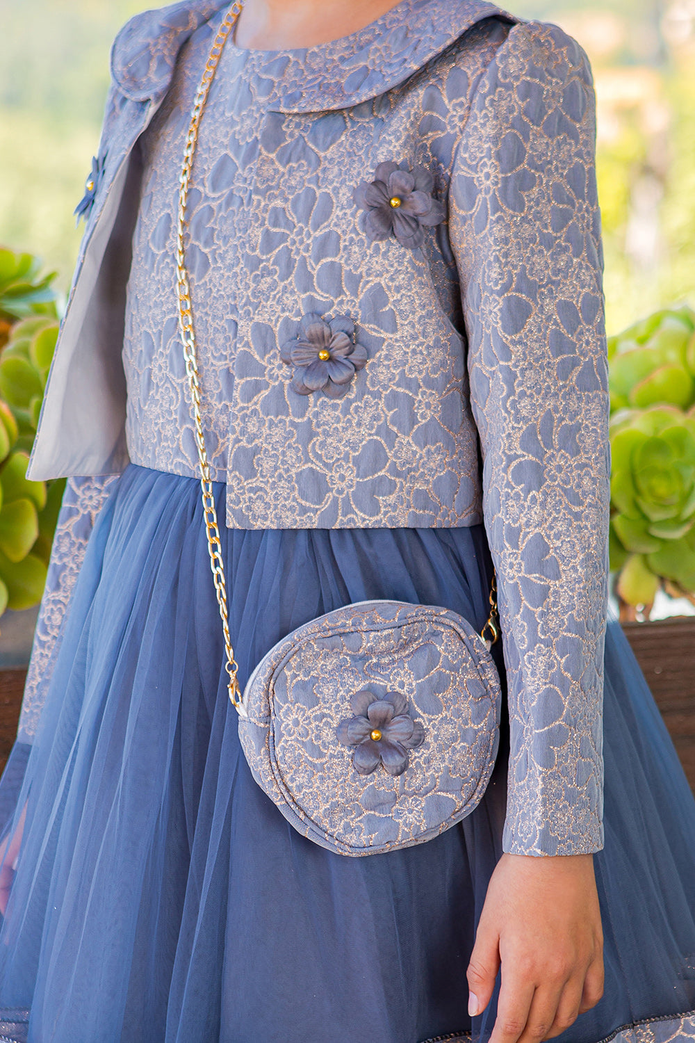 Flower Girl Dresses Short A Line Printed Flower Girl  Jacket Dress Royal