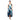 Cocktail Dresses  Pleated High Low Printed Formal Pocket Dress Navy Multi
