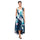 Cocktail Dresses  Pleated High Low Printed Formal Pocket Dress Navy Multi