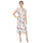 Formal Dresses Midi Length Floral Printed Formal Dress  Ivory/Pink