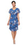 Cocktail Dresses Short Floral Knee Length Cocktail Print Dress Blue/Multi