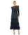 Formal Dresses High Neck Flutter Cap Long Sleeve Tiered Embelish Maxi Dress Midnight
