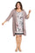 Plus Size Dresses Short Plus Size Two Piece Print Jacket Dress Mocha