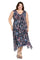 Plus Size Dresses Printed Plus Size High Low Dress Navy/Multi