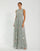 Formal Dresses Prom A Line Floral Beaded Long Formal Dress Sage Multi