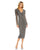 Cocktail Dresses Long Sleeve Cocktail Short Beaded Midi Dress  Charcoal