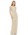 Formal Dresses Fitted Formal Beaded Long Sleeve Evening Dress Champagne
