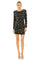 Cocktail Dresses Short Jewel Embellished Velvet Dress Black Multi