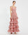Formal Dresses Long Floral Print Formal A Line Tiered Dress Pink Multi
