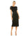 Cocktail Dresses Pearl Beaded Cocktail Tea Length Dress Black