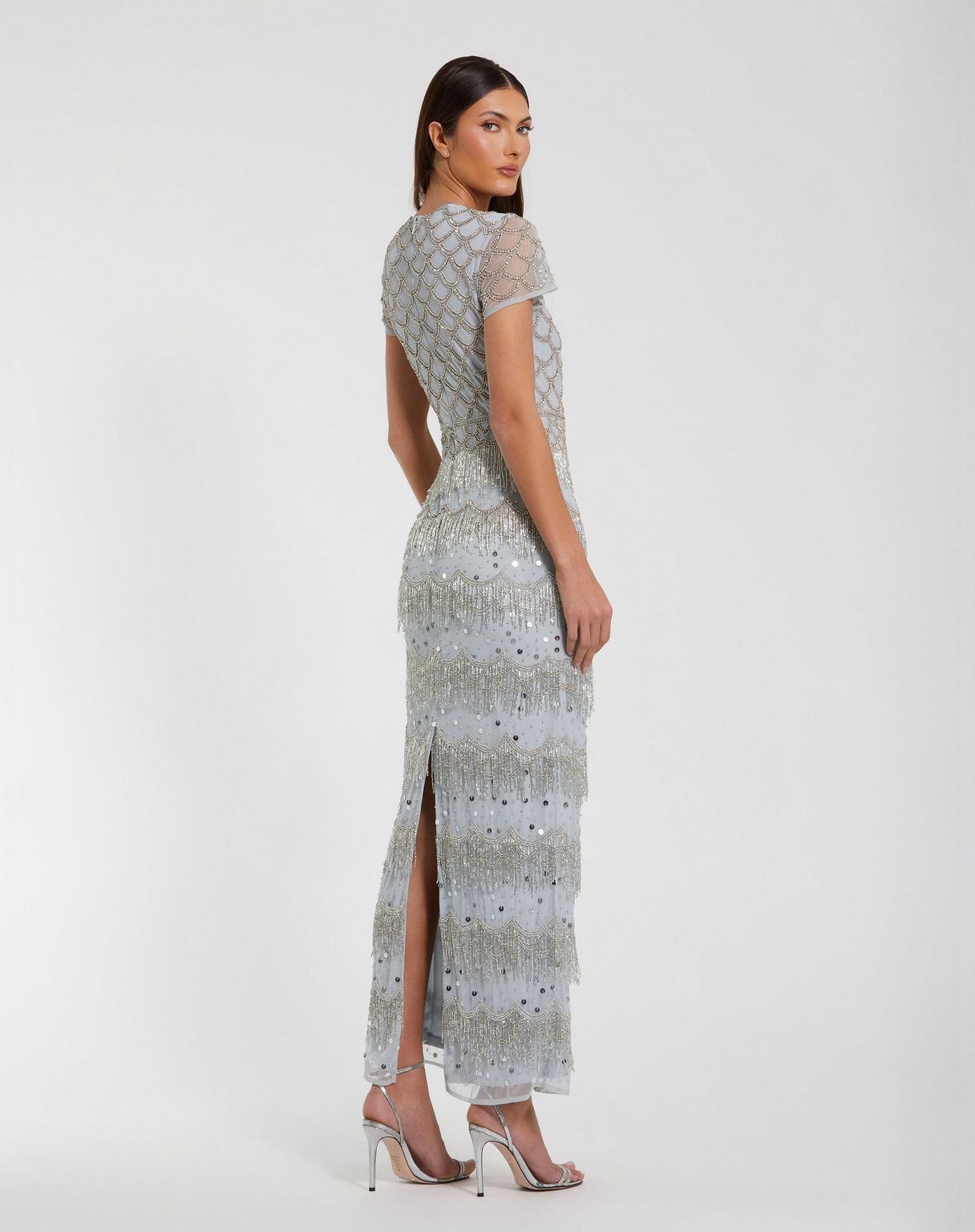 Formal Dresses Fitted Ruffle Long Formal Evening Dress Seafoam