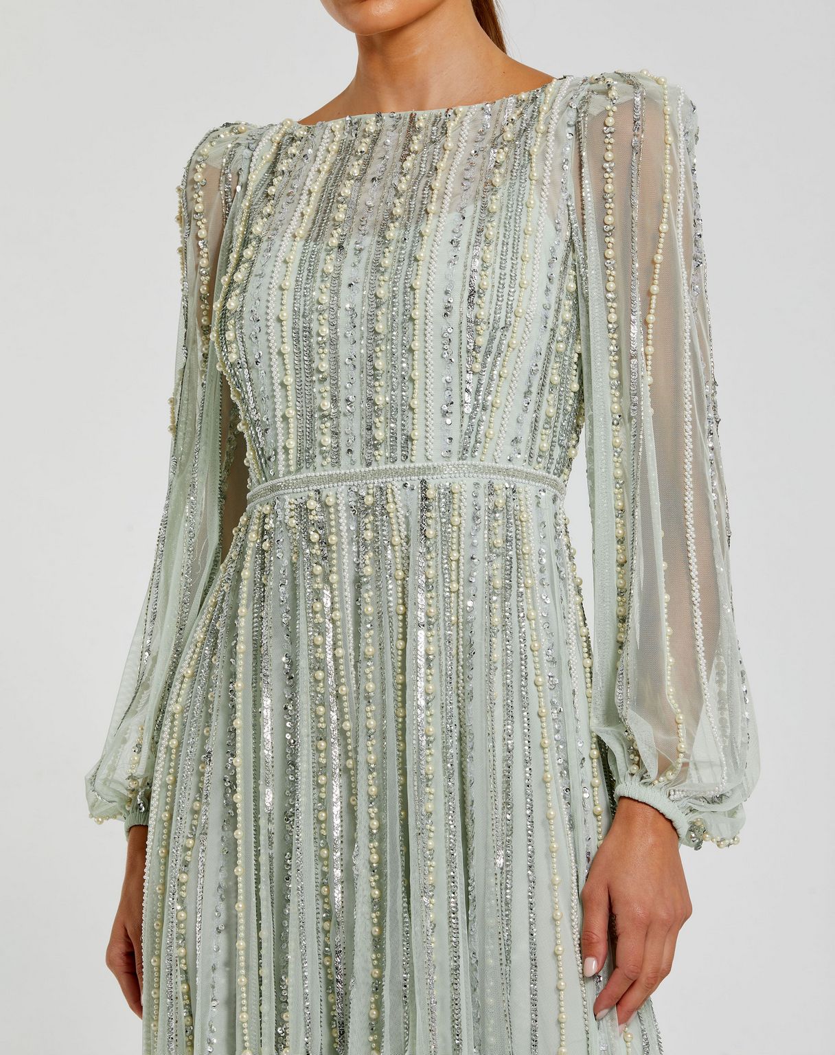 Formal Dresses Long Formal Beaded Evening Dress Mint