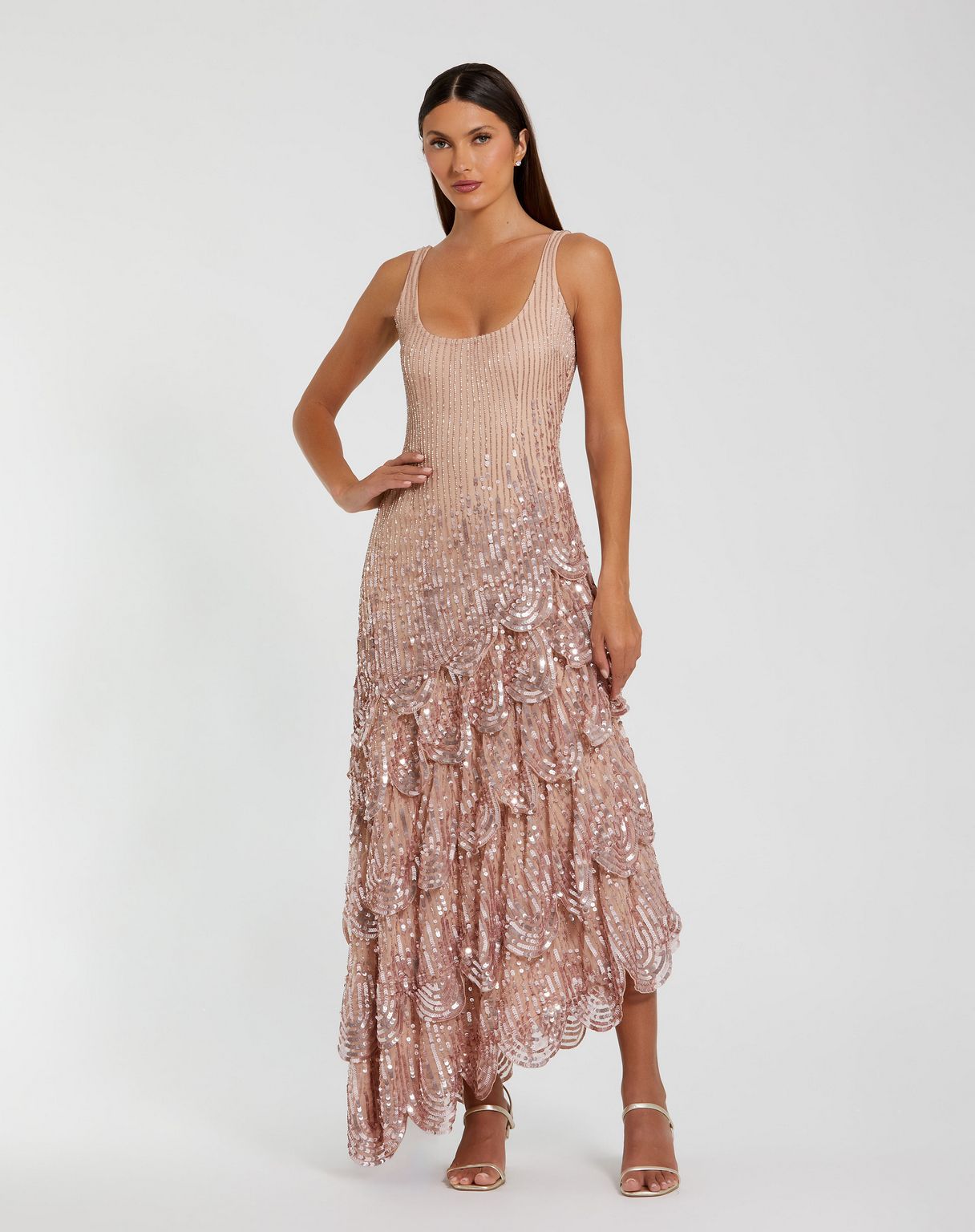 Cocktail Dresses Cocktail High Low Midi Length Dress Antique Rose