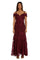 Formal Dresses Embroidered Long Godet Dress Merlot