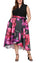 Cocktail Dresses Plus Size Floral High Low Party Dress Black Multi