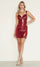 Cocktail Dresses Fitted Short Homecoming Metallic Short Cocktail Dress Red wine