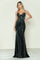 Prom Dresses Long Beaded Formal Fitted Prom Dress Black/Silver
