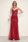 Prom Dresses Long Beaded Formal Fitted Prom Dress Red/Silver