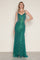 Prom Dresses Long Beaded Formal Fitted Prom Dress Emerald/Silver