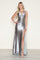 Prom Dresses Long Formal Slit Corset Prom Dress Silver