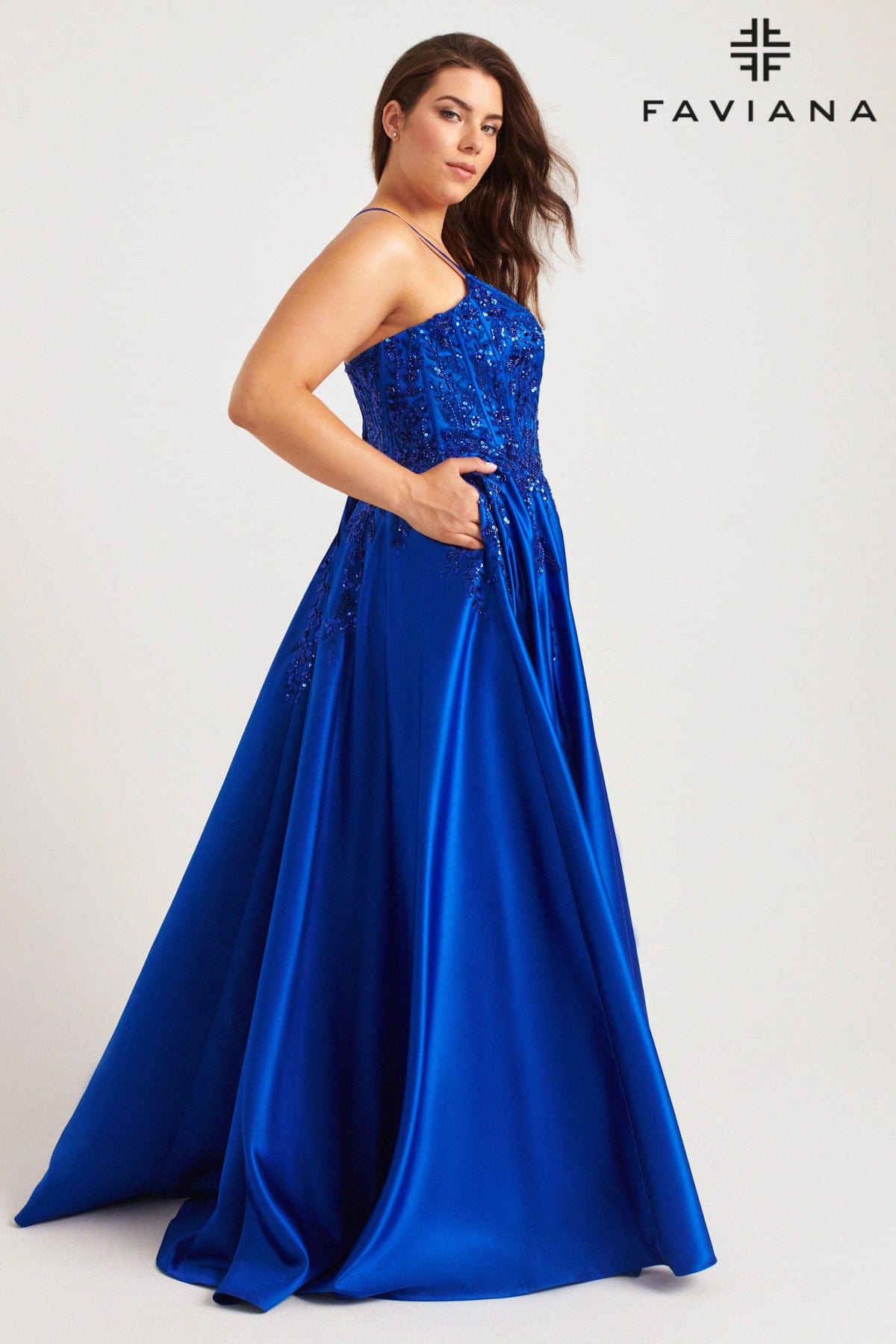 Plus Size Dresses Plus Size Corset Long Formal A Line Prom Dress Royal