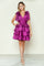 Cocktail Dresses Homecoming Short Metallic A Line Cocktail Dress Magenta