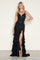 Prom Dresses Fitted Long Formal Tiered Slit Prom Beaded Dress Black